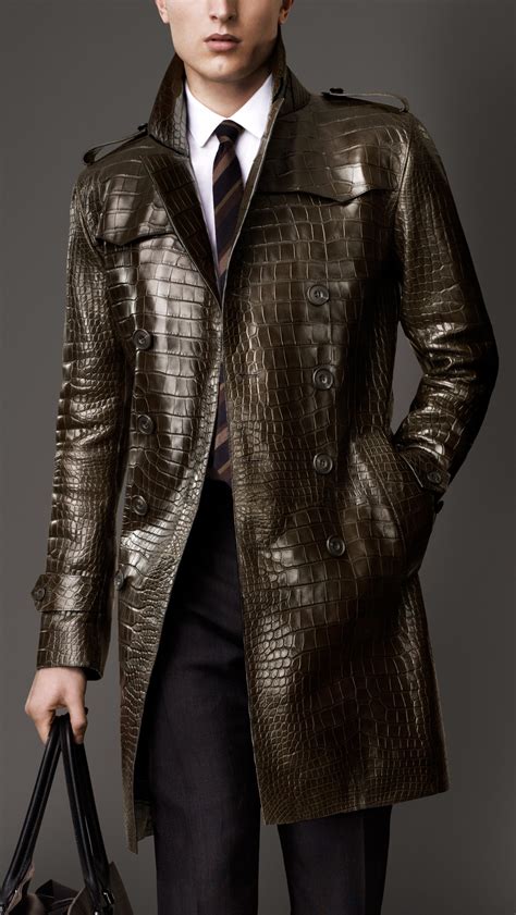 alligator trench male burberry|Trench Coats for Men .